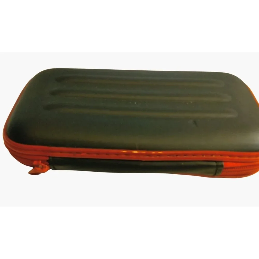 Equipment Case Semi Hard Shell Black Red Zipper Storage 8 inch